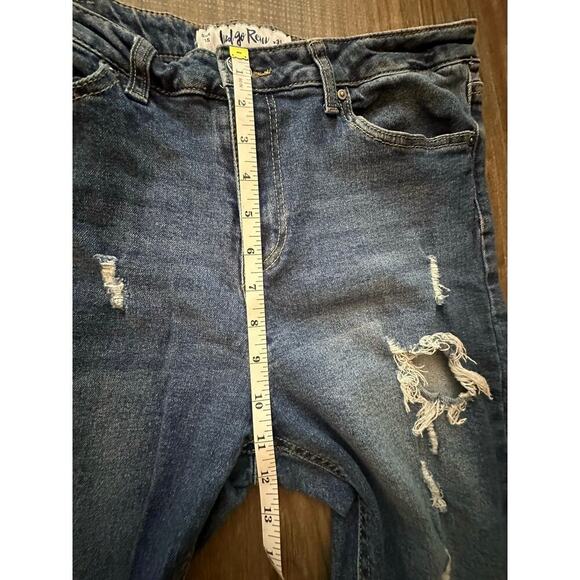 Indigo Rein Jeans Womens sz 15 Blue High-Rise Flare Denim Distressed - Picture 4 of 8